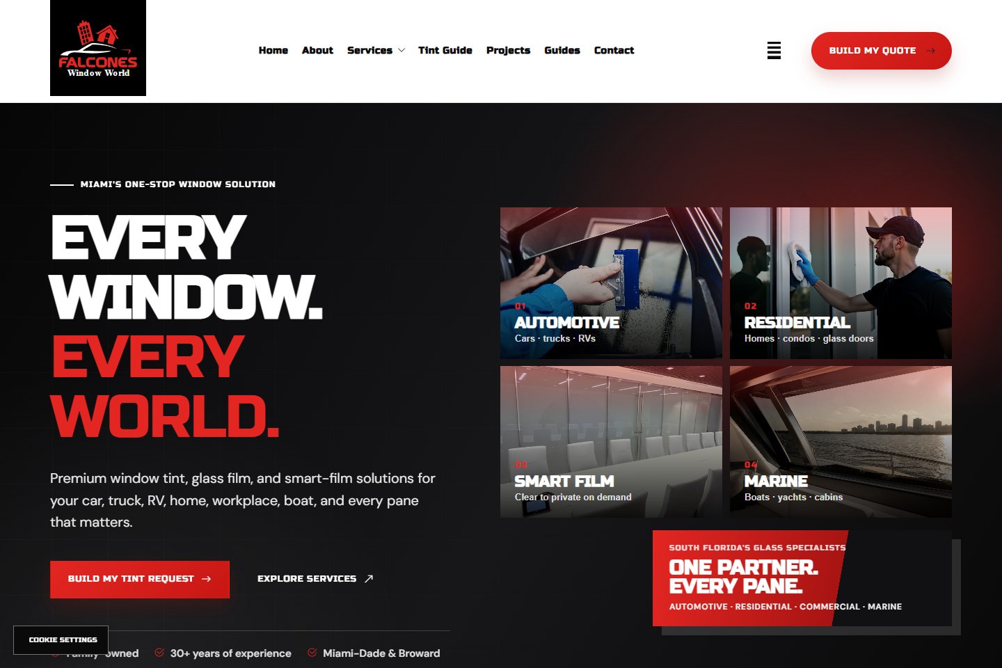 Falcones Window World website preview